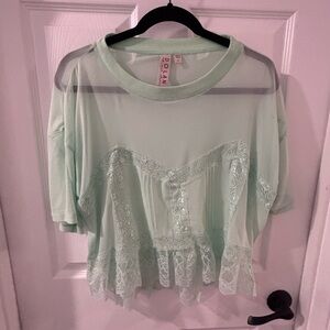 Dolan Mint lace sheer Women Top never worn excellent new condition